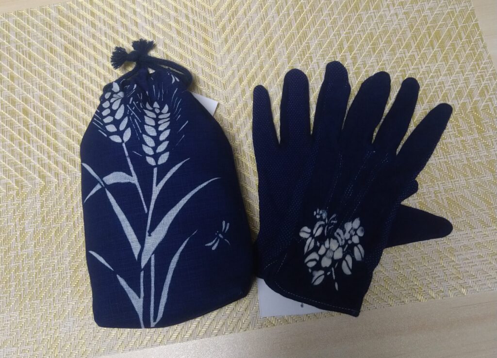 藍染巾着＆手袋